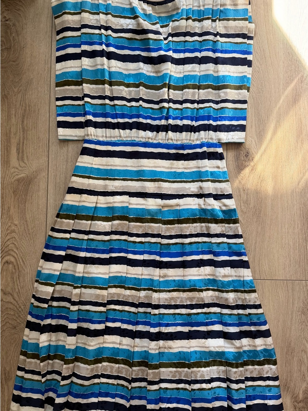 Vintage Lina Lee Pleated Silk Dress Made in France